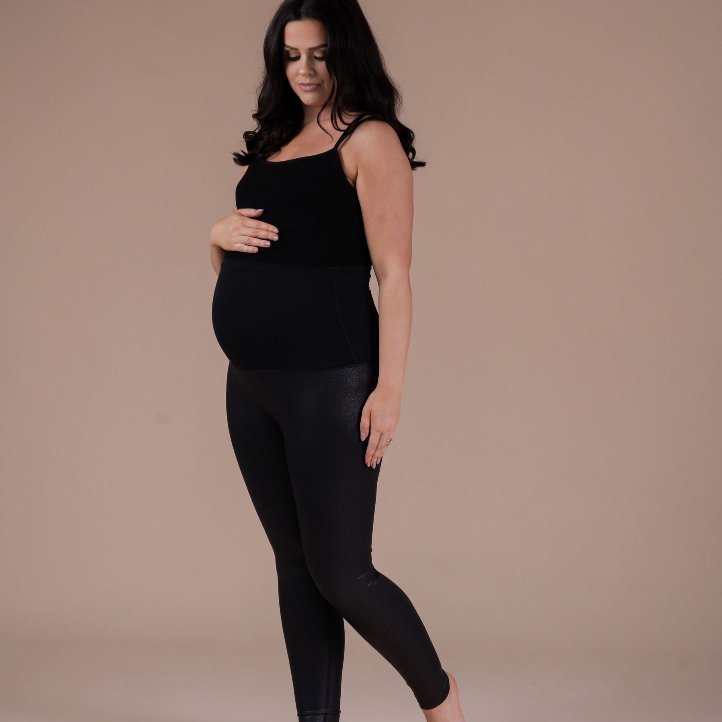 Mama Leather Look Luxe Leggings | Black