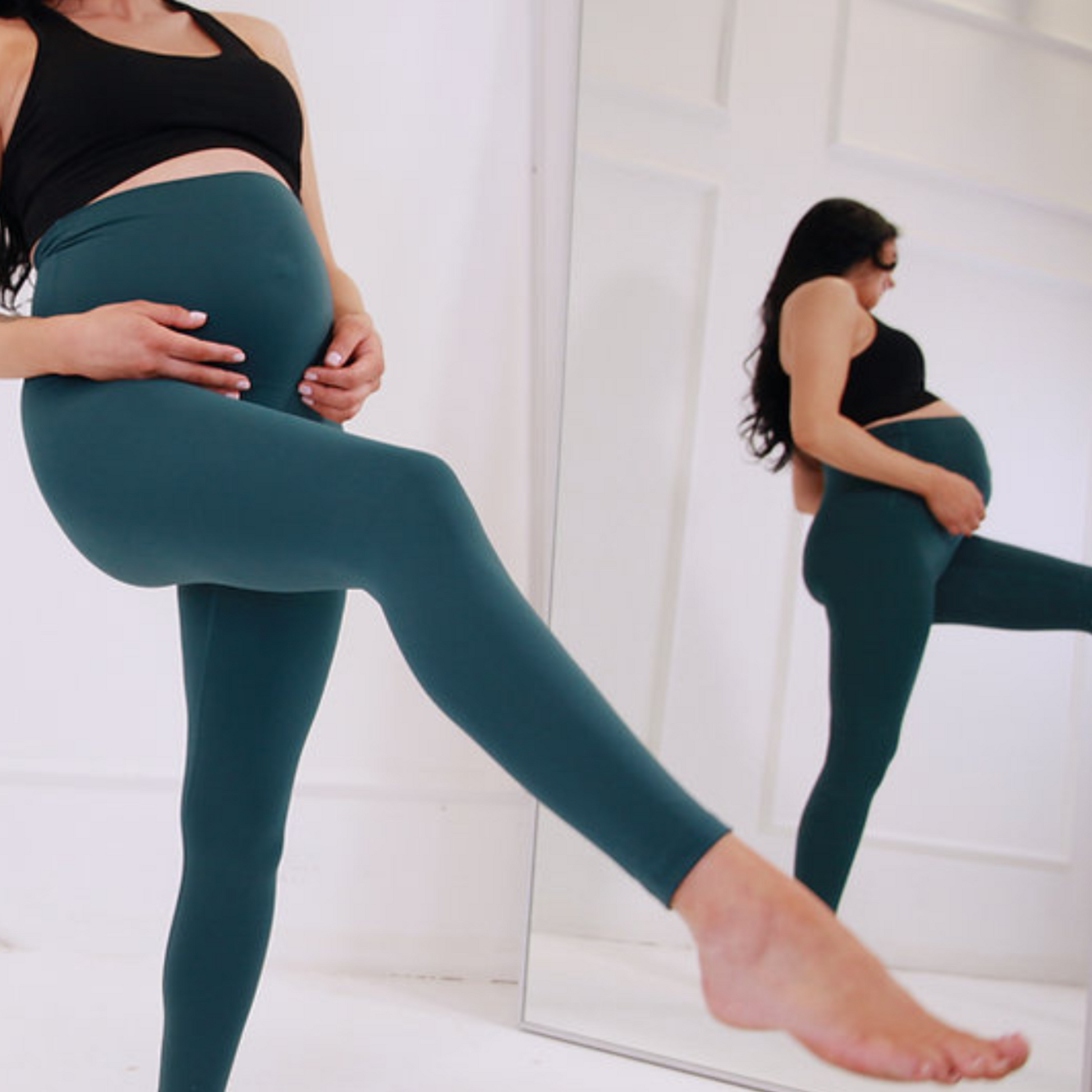 Seamless Luxe Leggings  Emerald Green – Beauty & The Bump Maternity